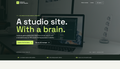 Fieldnote product landing page with the headline A studio site. With a brain. and demo and SEO manager buttons.