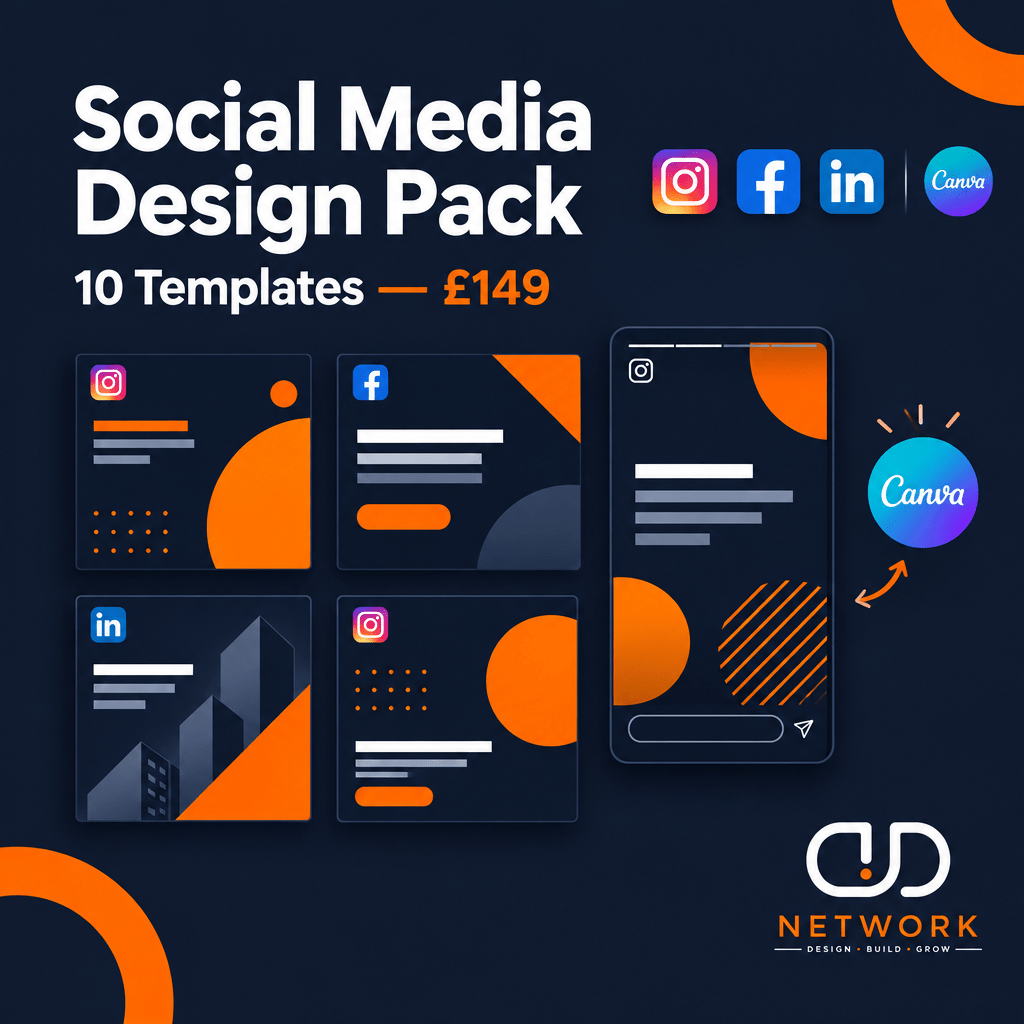 Custom social media templates for Instagram, Facebook and LinkedIn