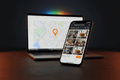 Google Business Profile setup service by DD Network — phone showing a Google Business listing with reviews and Google Maps