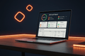SEO Audit service by DD Network — laptop showing a detailed SEO report with scores and technical issue indicators