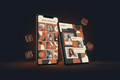 Social Media Pack by DD Network — phone and tablet showing branded social media post and story templates